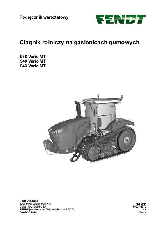 AGCO 938 Vario MT 940 Vario MT 943 Vario MT MY 21- (packet) Service Manual 79037527C Polish