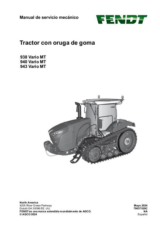 AGCO 938 Vario MT 940 Vario MT 943 Vario MT MY 21- (packet) Service Manual 79037529C Spanish