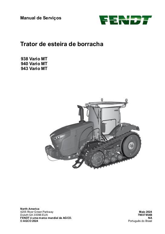 AGCO 938 Vario MT 940 Vario MT 943 Vario MT MY 23- (packet) Service Manual 79037854B Portuguese