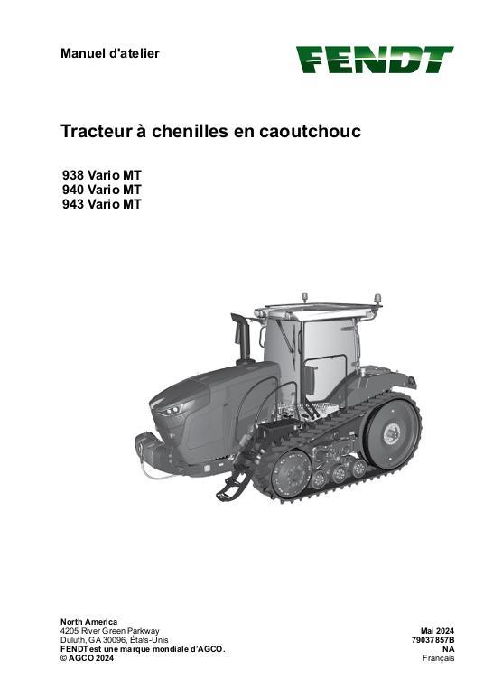 AGCO 938 Vario MT 940 Vario MT 943 Vario MT MY 23- (packet) Service Manual 79037857B French