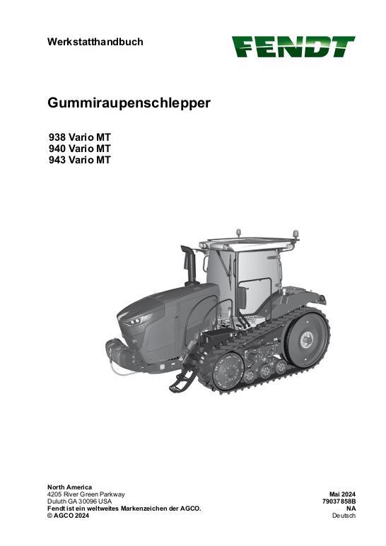 AGCO 938 Vario MT 940 Vario MT 943 Vario MT MY 23- (packet) Service Manual 79037858B German