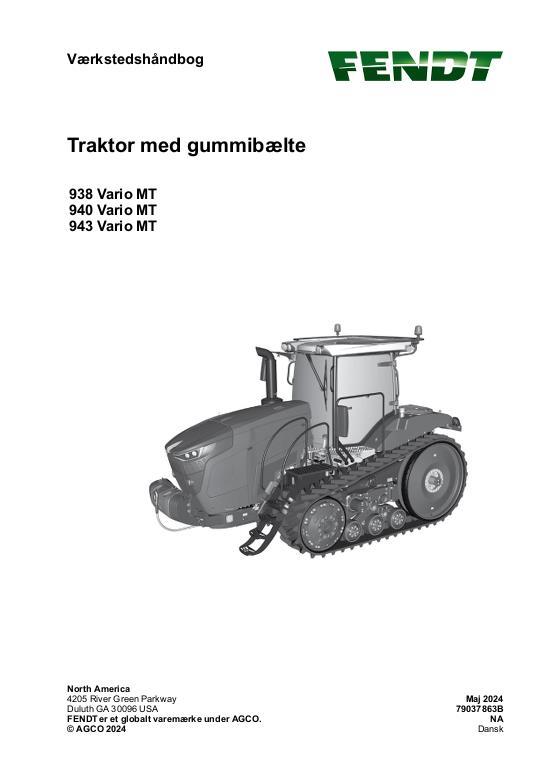AGCO 938 Vario MT 940 Vario MT 943 Vario MT MY 23- (packet) Service Manual 79037863B Danish