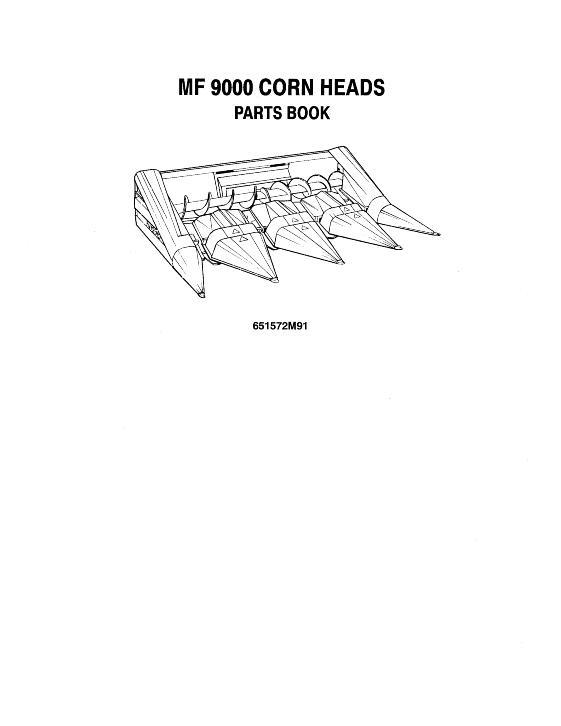 AGCO 9400 Series Corn Head Parts Book 651572M91 English