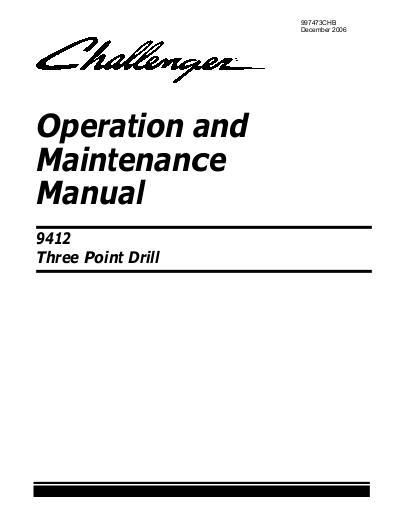 AGCO 9412 Grain Drill (3 Point) Operator Manual 997473CHB English 1 AGCO 9412 Grain Drill (3 Point) Operator Manual 997473CHB English