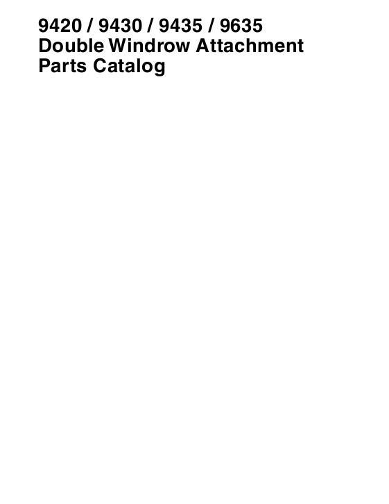 AGCO 9420 9430 9435 9635 Double Windrow Attachment Parts Book 700732153A English