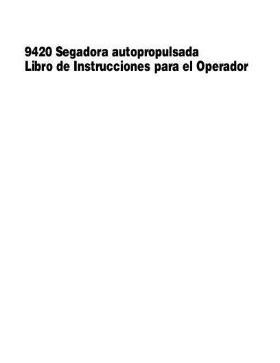AGCO 9420 Windrower Tractor Operator Manual 700727680E Spanish
