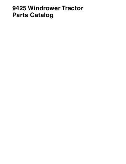 AGCO 9425 Windrower Tractor Parts Book 700730433A English
