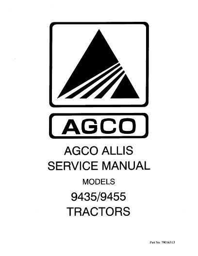 AGCO 9435 9455 Tractor (packet) Service Manual 79016313 English
