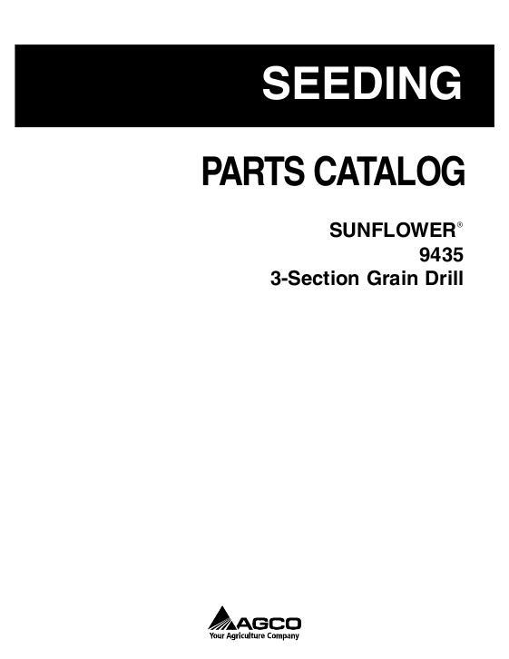 AGCO 9435 Grain Drill (3 section) Parts Book 79034862A English