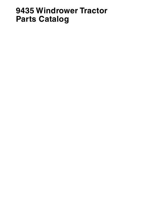 AGCO 9435 Windrower Tractor Parts Book 700731037E English