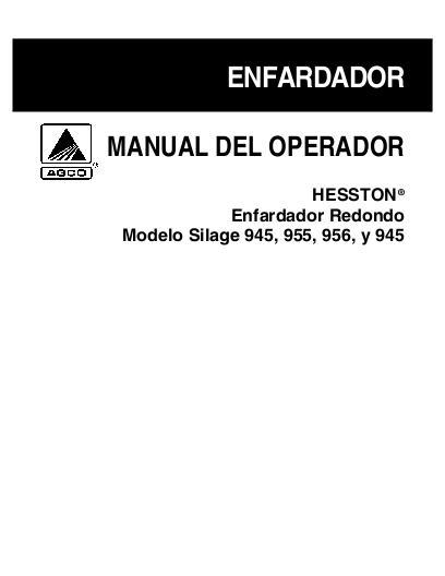 AGCO 945 945 Silage 955 956 Round Baler Operator Manual 700723164D Spanish 1 AGCO 945 945 Silage 955 956 Round Baler Operator Manual 700723164D Spanish
