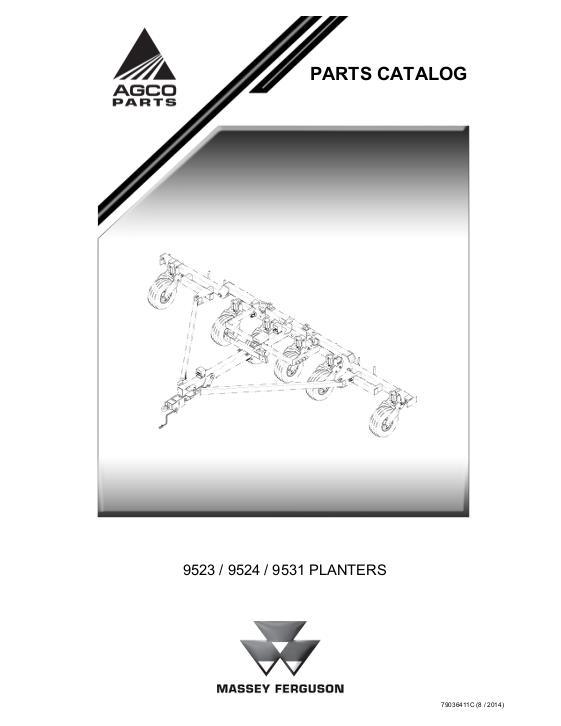 AGCO 9523 9524 9531 Planter Parts Book 79036411C English