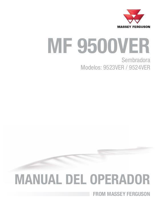 AGCO 9523VER 9524VER Planter Operator Manual ACW5242720 Spanish