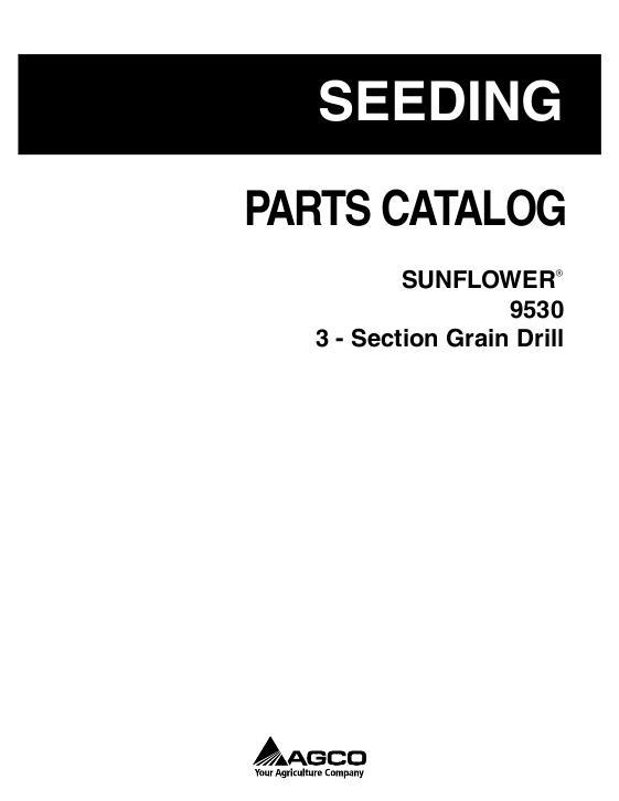 AGCO 9530 Grain Drill (3 section) Parts Book 79028583H English