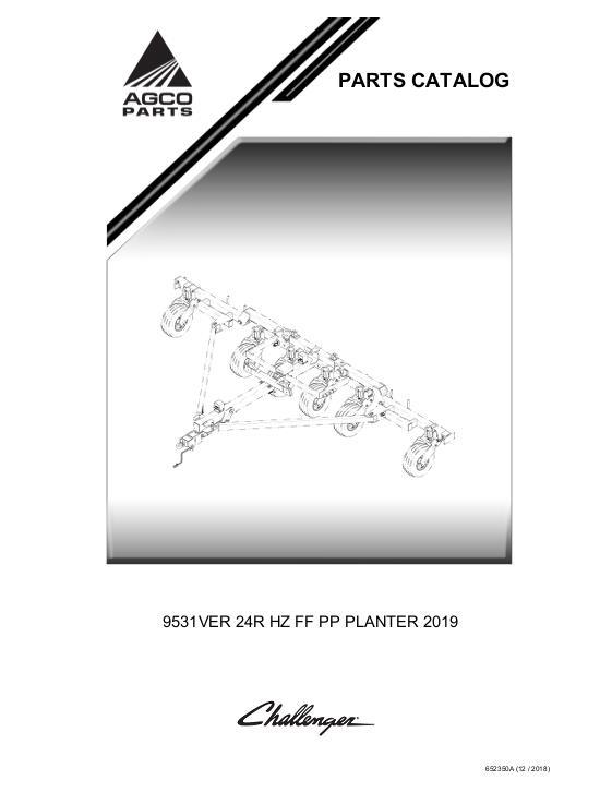 AGCO 9531VER Planter Parts Book 652350A English