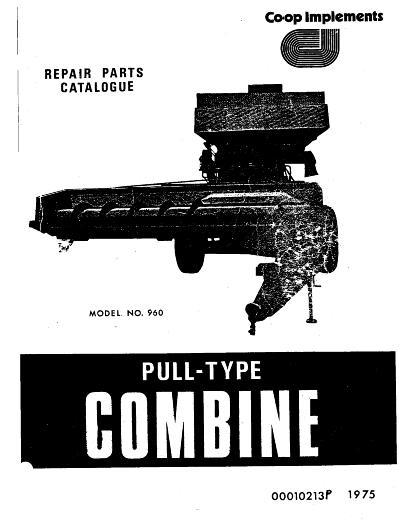 AGCO 960 Combine (pull type, 1974) Parts Book 10213P English