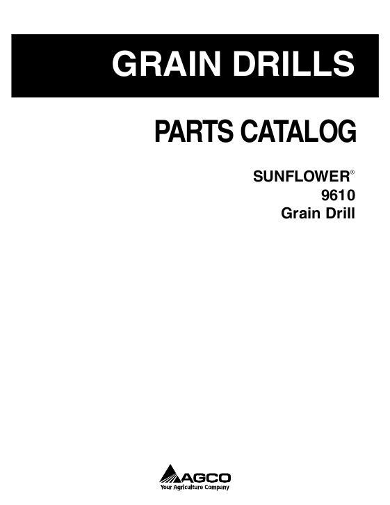 AGCO 9610 Grain Drill Parts Book 79035238B English