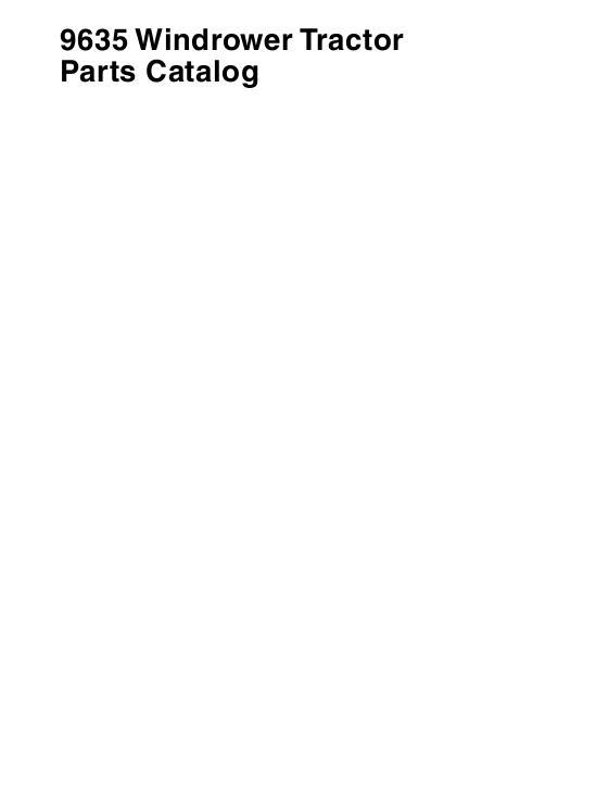 AGCO 9635 Windrower Tractor Parts Book 700730434D English