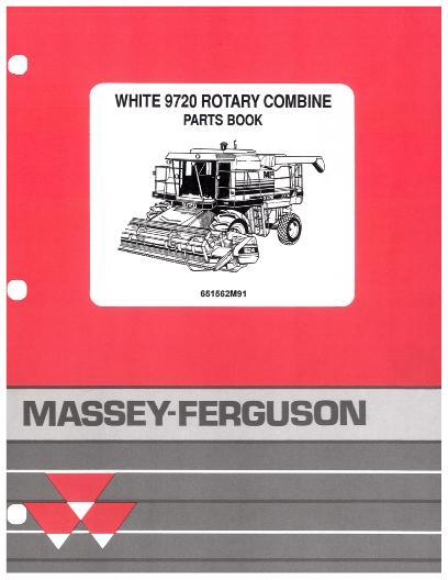 AGCO 9700 9720 Combine (White) Parts Book 651562M91 English