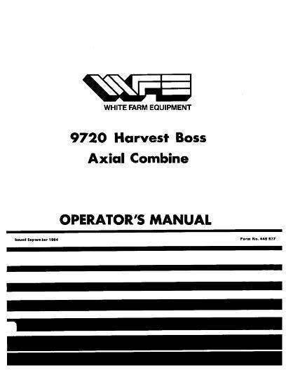 AGCO 9720 Combine Operator Manual W446577 English 1 AGCO 9720 Combine Operator Manual W446577 English