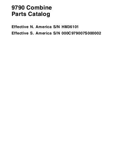 AGCO 9790 Combine (eff sn HM36101) Parts Book 651801M94 English