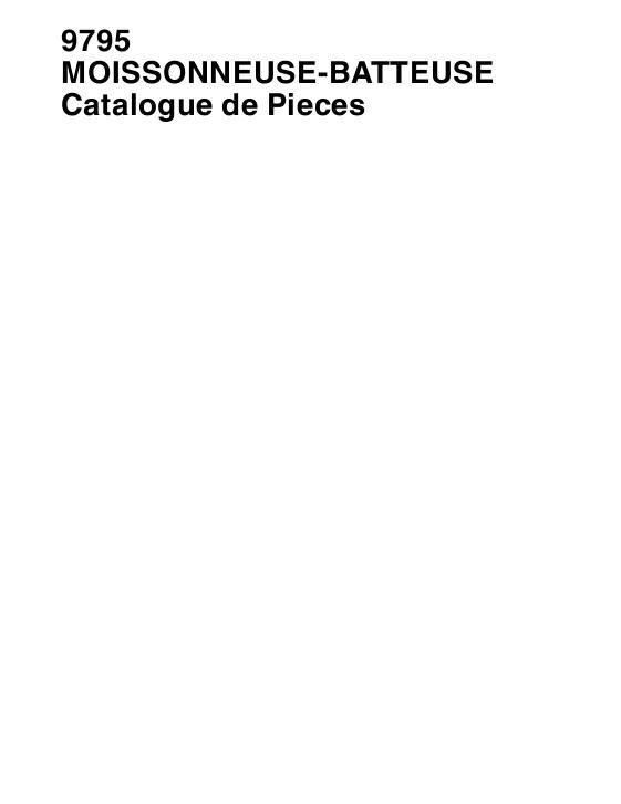 AGCO 9795 Combine Parts Book 651958M6 French