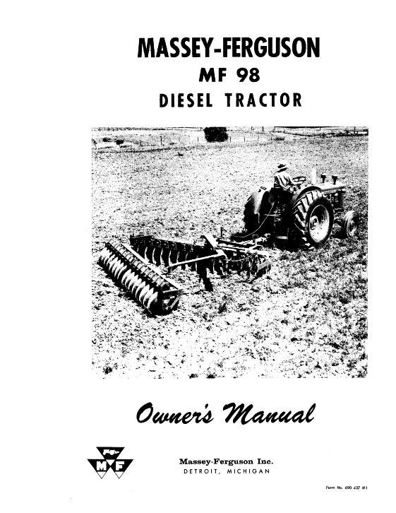 AGCO 98 Tractor Operator Manual 690437M1 English 1 AGCO 98 Tractor Operator Manual 690437M1 English