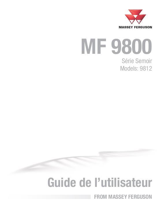 AGCO 9812 Planter Operator Manual 700739160B French 1 AGCO 9812 Planter Operator Manual 700739160B French