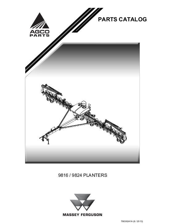 AGCO 9816 9824 Planter Parts Book 79036241A English