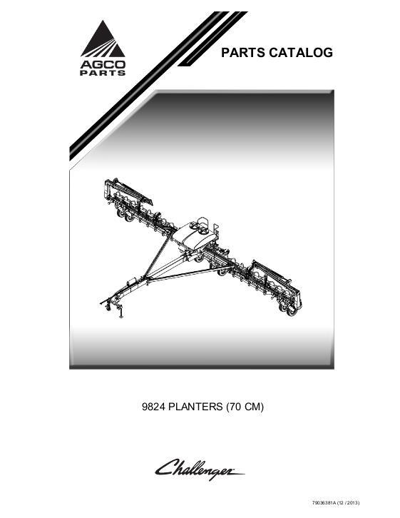 AGCO 9824 Planter (70 cm) Parts Book 79036381A English