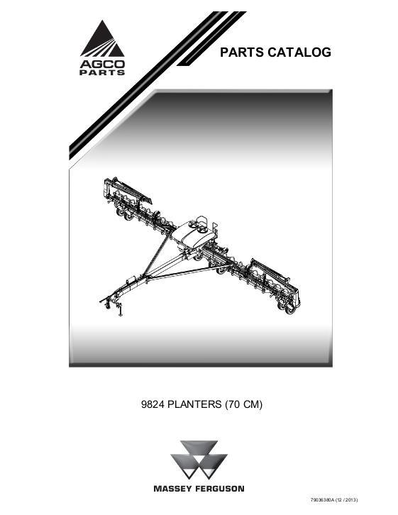 AGCO 9824 Planter (70cm) Parts Book 79036380A English
