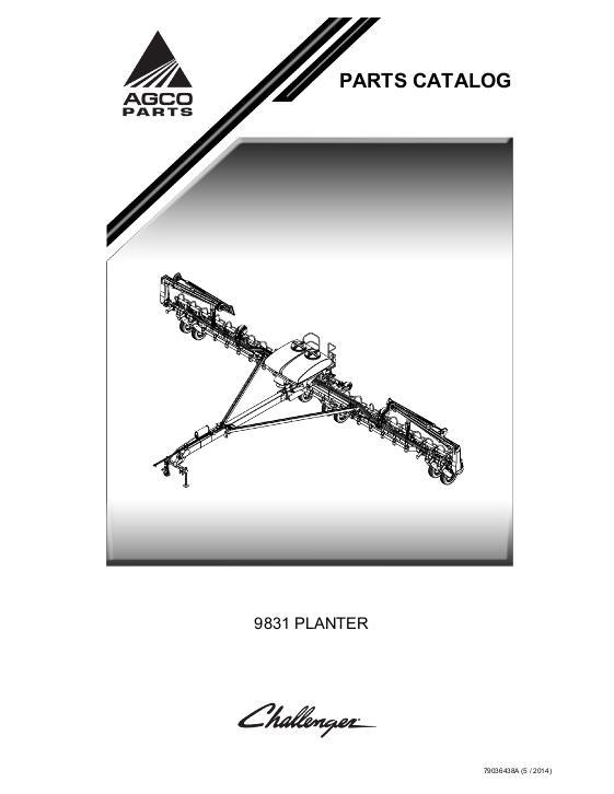 AGCO 9831 Planter Parts Book 79036438 English