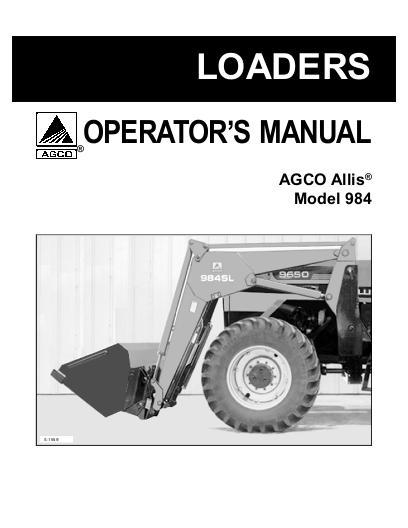 AGCO 984 Loader Operator Manual 79017875 English 1 AGCO 984 Loader Operator Manual 79017875 English