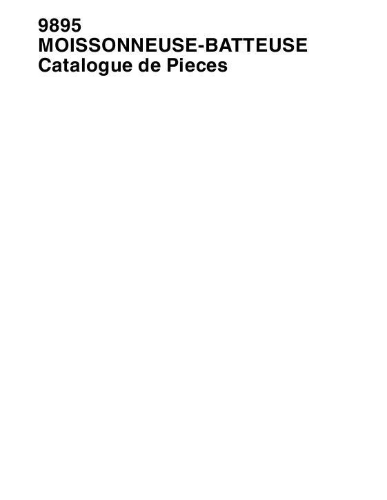 AGCO 9895 Combine Parts Book 651959M7 French