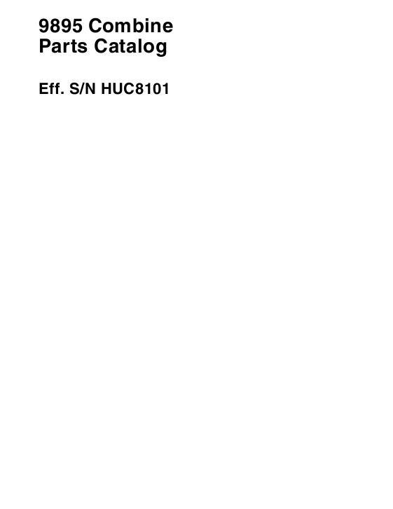 AGCO 9895 Combine (eff sn HUC8101, 2009) Parts Book 651882M7 English