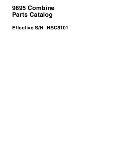 AGCO 9895 Combine (sn HSC8101 - HTC8999, 2007-2008) Parts Book 651799M3 English