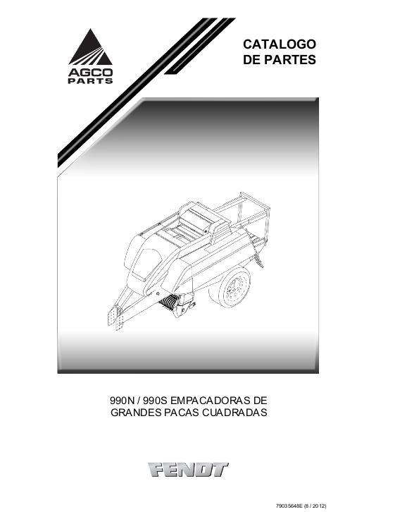 AGCO 990N 990S Baler (non CE) Parts Book 79035648E Spanish