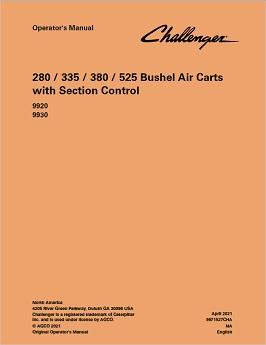 AGCO 9920 9930 Air Cart with Section Control Operator Manual 9971527CHA English