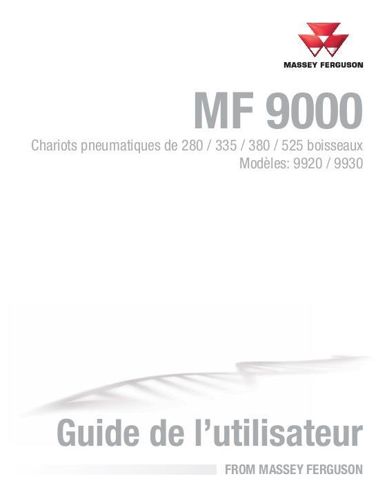 AGCO 9920 9930 Air Seed Cart Operator Manual 9971392MFB French 1 AGCO 9920 9930 Air Seed Cart Operator Manual 9971392MFB French