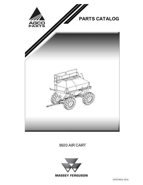 AGCO 9920 Air Cart Parts Book 651971M3 English