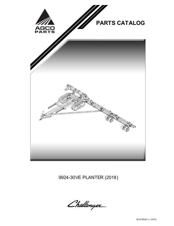 AGCO 9924VE Planter Parts Book 652219A English