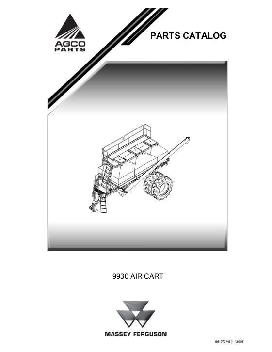 AGCO 9930 Air Cart Parts Book 651972M5 English