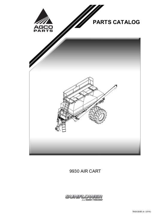 AGCO 9930 Air Cart Parts Book 79035293E English