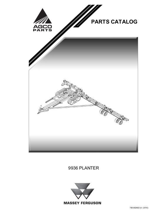 AGCO 9936 Planter Parts Book 79036260D English