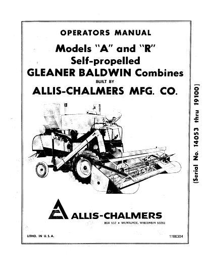 AGCO A R Combine (eff sn 14053-19100) Operator Manual 71186304 English