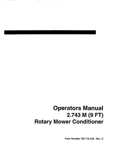 AGCO A1320 Rotary Mower Conditioner (9 ft, export) Operator Manual 700716234C English 1 AGCO A1320 Rotary Mower Conditioner (9 ft, export) Operator Manual 700716234C English