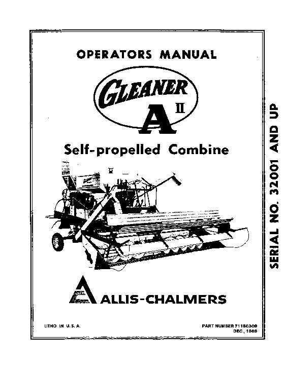 AGCO A2 Combine (eff sn 32001) Operator Manual 71186309 English 1 AGCO A2 Combine (eff sn 32001) Operator Manual 71186309 English