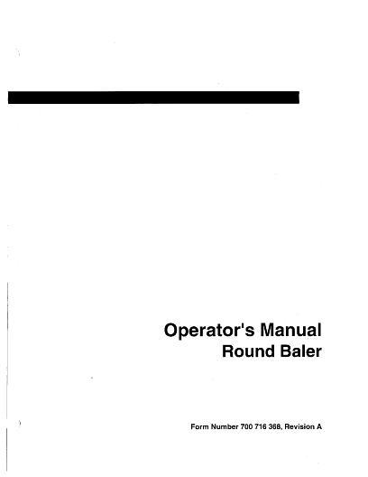 AGCO A565A Round Baler (1997, export) Operator Manual 700716368 English 1 AGCO A565A Round Baler (1997, export) Operator Manual 700716368 English