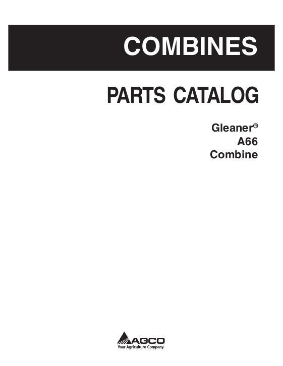 AGCO A66 Combine Parts Book 79032836C English