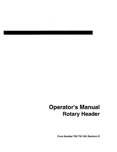 AGCO A8070 Rotary Header Operator Manual 700718159B English 1 AGCO A8070 Rotary Header Operator Manual 700718159B English